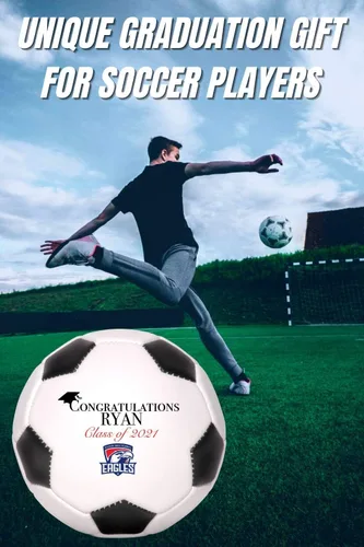 Miniatura 3 de Balón de fútbol personalizado, regalo de graduación personalizado con nombre y logotipo de la escuela para él, ella, graduado, hijo, hija