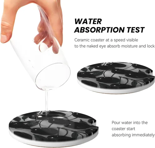 Miniatura 4 de Posavasos absorbentes para portavasos de automóvil, paquete de 2 posavasos universales antideslizantes de cerámica para mujeres y hombres de 2.56