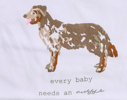 Miniatura 5 de Mud Pie Babero y oruga con estampado de perro Bulldog, Aussie