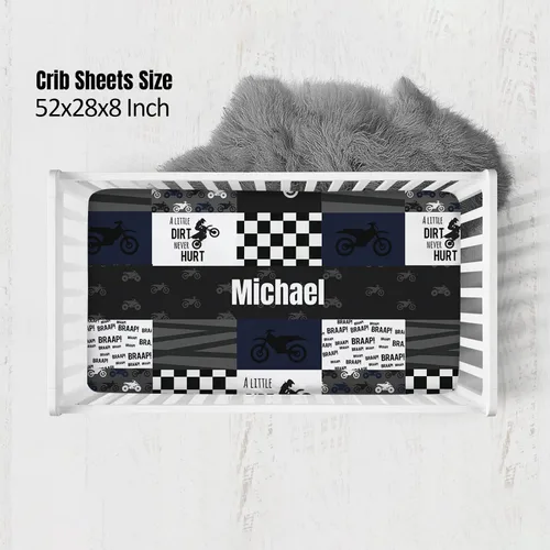 Miniatura 5 de Mantas personalizadas de motocross Minky para bebé con nombre, mantas personalizadas con diseño de retazos para niños y niños, regalos de registro