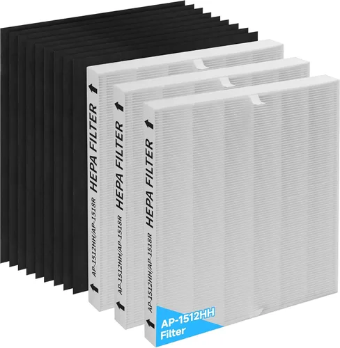 Miniatura 8 de Paquete de 2 filtros de repuesto AP-1512HH, compatibles con Coway AP-1512HH Mighty Purifier, parte # 3304899, con 4 filtros de carbono adicionales