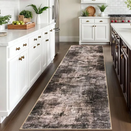 Miniatura 479 de IOHOUZE Alfombra abstracta lavable de 3 x 12 pies para pasillos, antideslizante para cocina, camino de entrada de lana sintética para interiores