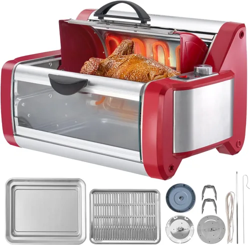 Miniatura 11 de VEVOR Shawarma Grill Máquina - 2 Cuerda Capacidad Barbacoa Pollo Shawarma Cocinador Eléctrico Asador Gyro Rotisserie Horno Doner Kebab Grill