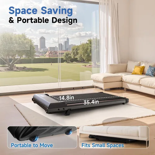 Miniatura 8 de Almohadilla para caminar con inclinación, caminadora debajo del escritorio para oficina en casa con ultra silenciosa <40 dB, 2.5 HP portátil