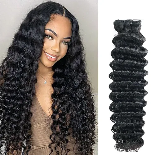 Miniatura 14 de Paquetes de cabello ondulado profundo, cabello humano rizado, 18 20 22 pulgadas, paquetes de cabello humano rizado y ondulado 100% sin procesar