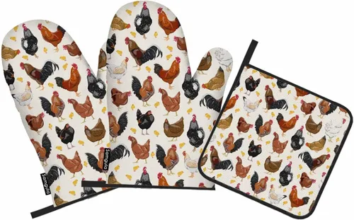 Miniatura 17 de Juego de guantes de horno y soportes para ollas de béisbol, diseño de cordones de softbol, resistentes al calor, 3 piezas para cocinar, hornear