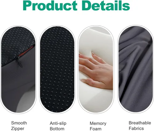 Miniatura 5 de SheRest Almohada de lectura ajustable para reposacabezas para adultos en cama – Cuña de apoyo de espalda de espuma viscoelástica para reflujo ácido