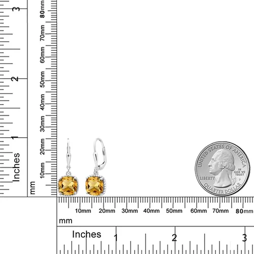Miniatura 71 de Gem Stone King Aretes colgantes de plata de ley 925 de 0.315 pulgadas para mujer