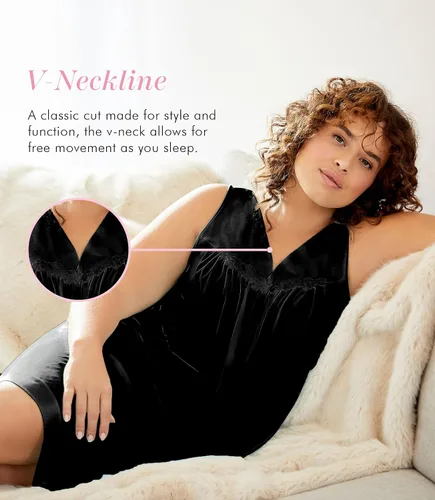 Miniatura 3 de Exquisite Form Women's 30107 Nylon Tricot Sleeveless Short Knee Length Nightgown
