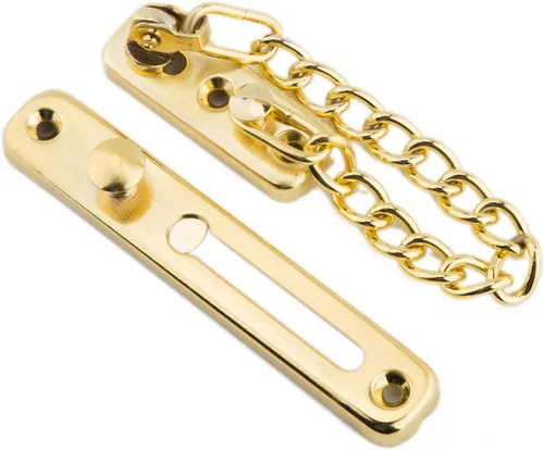 Miniatura 4 de Cerradura de puerta de cadena de acero inoxidable, resistente al interior, cerradura de puerta sin llave, añade seguridad adicional con resorte