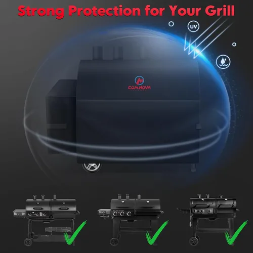 Miniatura 4 de Comnova Cubierta de Parrilla para Char Griller de 3 Quemadores de Combustible Dual – Cubierta de Ahumador 600D para Char Griller, Cubierta