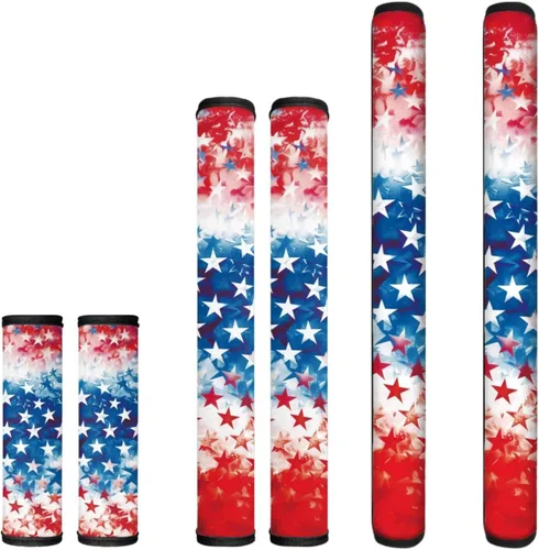 Miniatura 16 de Juego de 6 fundas para manijas de puerta con diseño de margaritas y flores americanas, 4 de julio, Día de la Independencia, fundas para manijas