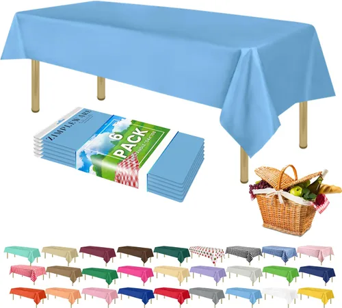 Miniatura 98 de Zimpleware - Mantel redondo de plástico para fiestas de 213 cm (84 pulgadas) de diámetro (paquete de 1, 6 y 12 unidades)