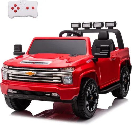 Miniatura 7 de 24V 4WD vehículo de juguete conducido, 2 plazas con licencia Chevrolet Silverado HD con control remoto, camión eléctrico para niños con batería