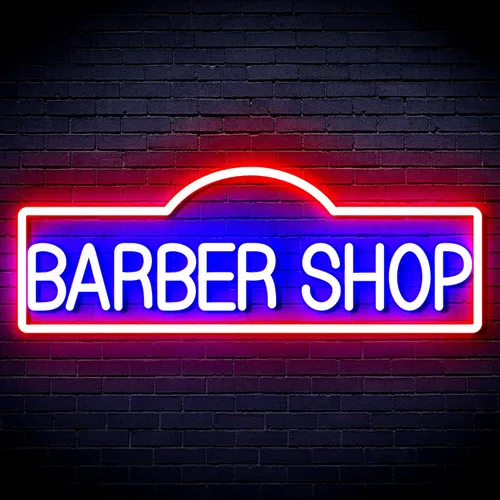 ADVPRO Señal de neón LED de silicona flexible de Barber Shop - rojo y azul - st16s42-fnu0358-rb