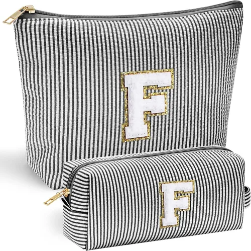 Miniatura 118 de YOOLIFE Regalos del Día de la Madre para mujeres, bolsa de maquillaje con inicial, bolsa de cosméticos, bolsa de maquillaje de viaje, regalos Rosado