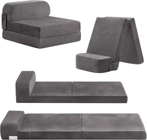 Miniatura 11 de Tiita Sofá cama plegable para niños, sofá cama plegable con funda extraíble, futón para niños, cama plegable para habitación de niños, sala