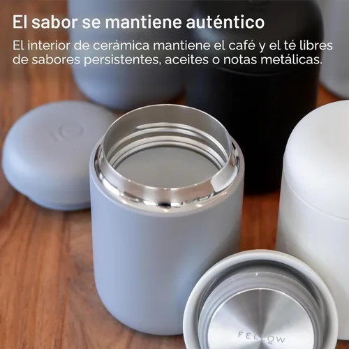 Miniatura 5 de Fellow Carter Taza de Café de 16 oz Para Viajes - Taza de Boca Ancha con Aislamiento al Vacío de Acero Inoxidable para Té y Café