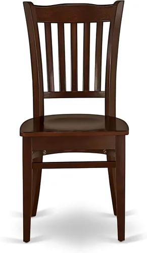 Miniatura 6 de East West Furniture ANGR3-MAH-W - Juego de comedor de 3 piezas para espacios pequeños que contiene una mesa de comedor redonda con pedestal y 2