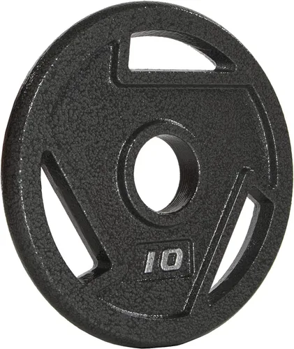 Miniatura 2 de Signature Fitness Placa de peso de hierro fundido para entrenamiento de fuerza y levantamiento de pesas, olímpico o estándar, varios tamaños