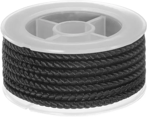 Miniatura 59 de HARFINGTON Cordón de hilo de nailon para cuentas de 0.063 in, cuerda de nailon trenzado extrafuerte para manualidades, pulseras, joyería, Negro