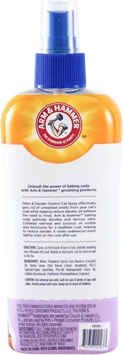 Miniatura 4 de Arm & Hammer Spray para control de olores y reducción de caspa para gatos con bicarbonato de sodio desodorizante, espray perfumado de madera