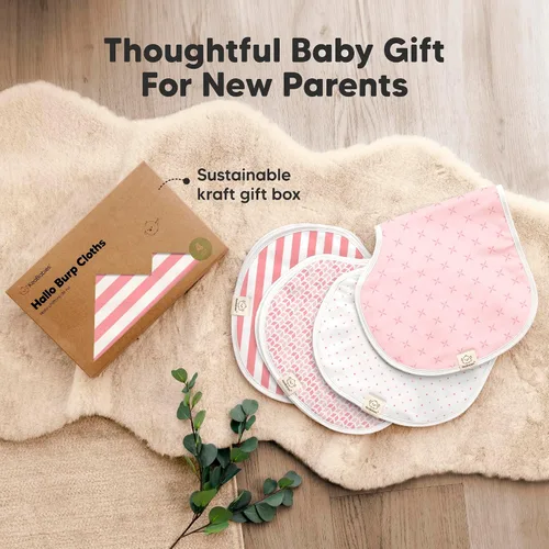 Miniatura 9 de KeaBabies Paquete de 4 paños para eructos para bebé, niña, niño, paño para eructos de algodón orgánico, extra grande, absorbente, suave, juego