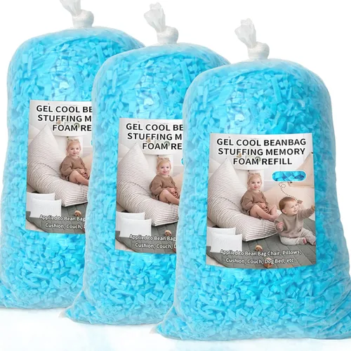 Miniatura 13 de Relleno para Puf, 4.5kg de Espuma Viscoelástica Triturada, Relleno Suave de Puf para Sofá, Cojín, Animales de Peluche, Cama de Perro, Artes y Azul