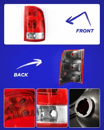 Miniatura 6 de AUTOONE - Para luces traseras GMC Sierra 2007-2013, compatible con GMC Sierra 1500 2500HD 3500HD, lado del pasajero (RH)