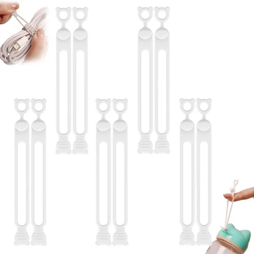 Miniatura 24 de Organizador de cables de datos, organizador de auriculares de silicona actualizado 2025, organizador de cables, bridas de cables de silicona