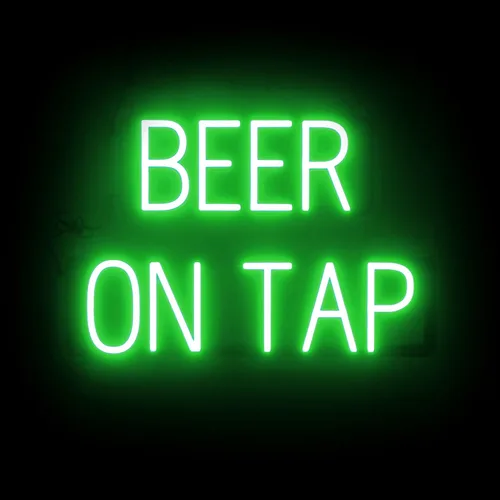 Miniatura 20 de SpellBrite Letrero de cerveza y vino Letrero de cerveza y vino neón, luz LED verde 22.0 x 15.0 pulgadas