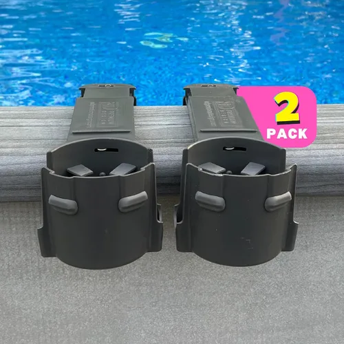 Miniatura 11 de Paquete de 2 portavasos junto a la piscina para piscinas cuadradas sobre el suelo, ajuste ajustable para bordes anchos, agarres de silicona Gris