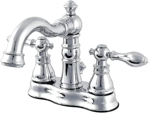 Miniatura 3 de Kingston Brass Fauceture FSC1606ACL American Classic - Grifo de baño central de 4 pulgadas con ventana emergente de latón, bronce Nápoles, alcance