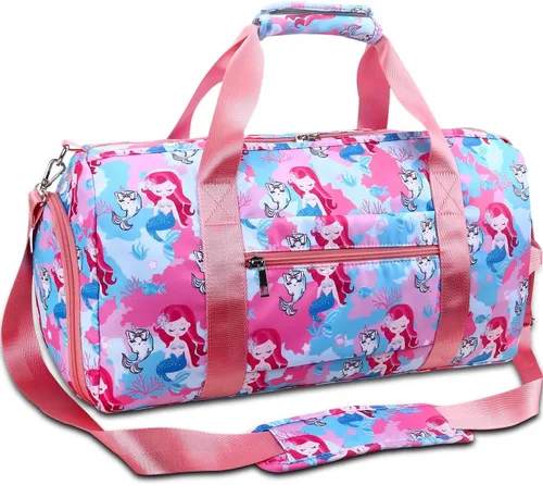 Bolsa de lona para niñas, bolsas de gimnasio deportivas, bolsa de gimnasia, bolsa de viaje, bolsa de dormir con compartimento para zapatos y