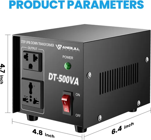 Miniatura 7 de Transformador Convertidor de Voltaje Anbull 500W, Transformador de Voltaje de Paso Abajo y Arriba 110v 220v, Convertidor de Voltaje de 220 a 110