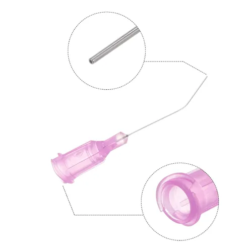Miniatura 4 de HARFINGTON 12 piezas de agujas dispensadoras de punta roma, puntas dispensadoras curvadas de 30 calibre a 45 grados, 1 pulgada de ángulo