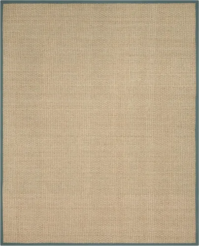 Miniatura 3 de SAFAVIEH Alfombra de Área 8x10 - Colección de Fibra Natural - Grande - Natural y Azul Claro, Hierba Marina, Patrón de Tejido de Canasta (NF114M)