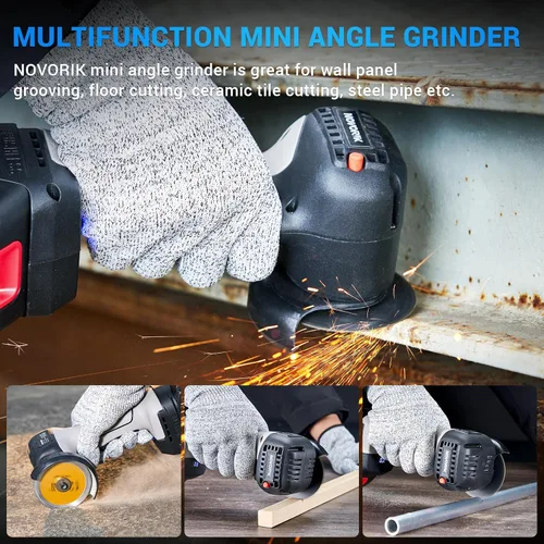 Miniatura 2 de Amoladora angular sin escobillas, mini amoladora angular inalámbrica cepillada con 2 discos de 5 cortes, batería de 16.8 V 2000 mAh, amoladora