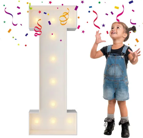 Miniatura 43 de Letras iluminadas con marco de 3 pies de alto, letras enormes con marco, marco de globos en mosaico, letra grande para decoraciones de compromiso