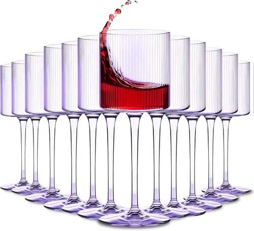 Miniatura 11 de Lueumxc Copas de vino de plástico – Copas de vino acrílicas de 12 onzas, Origami irrompible, vasos de cóctel de plástico transparente, reciclables