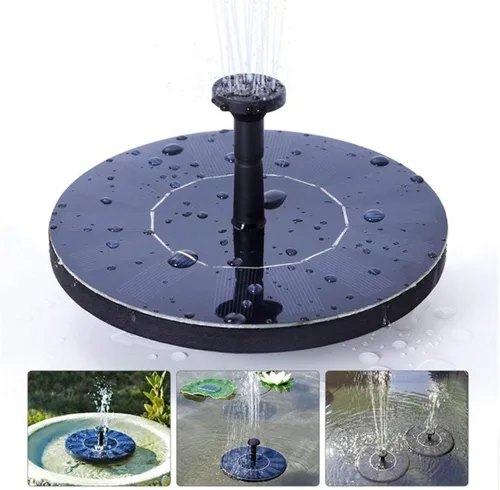 Fuente solar para baño de pájaros, bomba de fuente con energía solar de 1.5 vatios, bombas de agua flotantes para jardín, patio, estanque y piscina