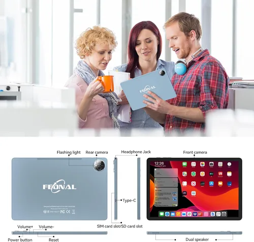 Miniatura 8 de Tablet de 11 pulgadas Android 15, última actualización de 2026, 128 GB ROM 16 GB RAM, tabletas 4G LTE, 5G WiFi+Celular, Octa-Core MTK8786, cámara