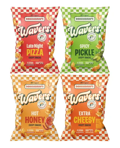 Miniatura 9 de WAVERS by Doughbrik's Snacks, Sabor Extra Queso Bolsa de 4.5 oz, Textura Crujiente y Crocante Aperitivo Perfecto para Cualquier Momento Hecho