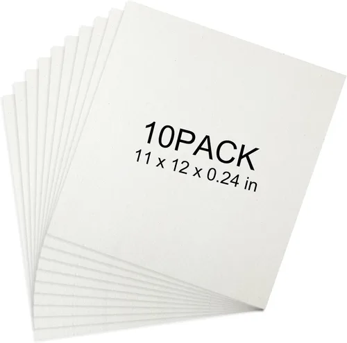 10 piezas de papel de horno de fibra de cerámica de 11 x 12 pulgadas, material de junta de cerámica de alta temperatura, papel de aislamiento