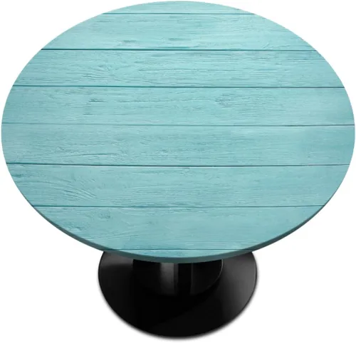 Miniatura 35 de Pardick - Mantel redondo de textura de mármol con borde elástico de mármol gris, pequeño mantel redondo, mantel circular lavable para decoración
