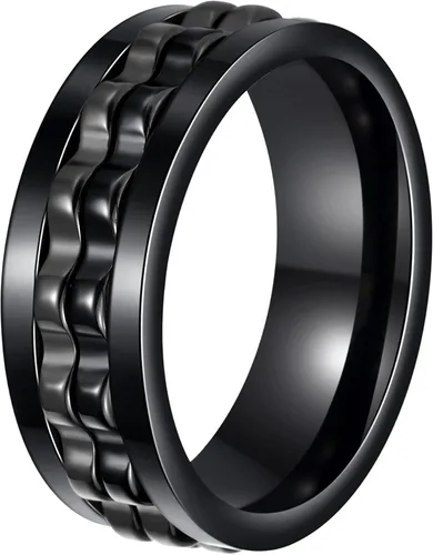 Miniatura 116 de Anillos giratorios para la ansiedad para hombre, anillos clásicos de cadena para mujeres y adultos, anillo de acero de titanio