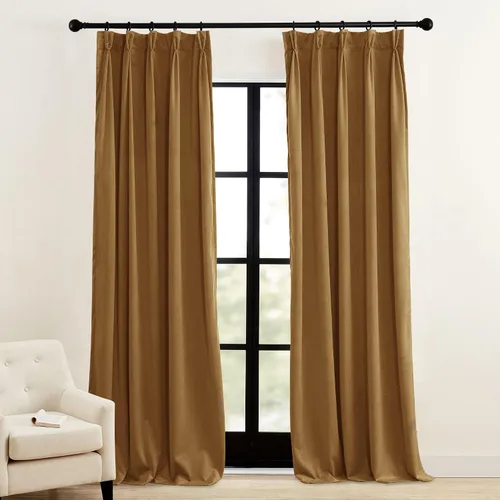 Miniatura 13 de RYB HOME Cortinas plegadas en pinza beige, cortinas suaves con aislamiento térmico y reducción de ruido para bloquear la luz para sala de estar