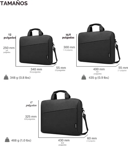 Miniatura 9 de Lenovo Bolsa para portátil T210, bolsa de hombro tipo mensajero para portátil o tableta, tela elegante, duradera y repelente al agua