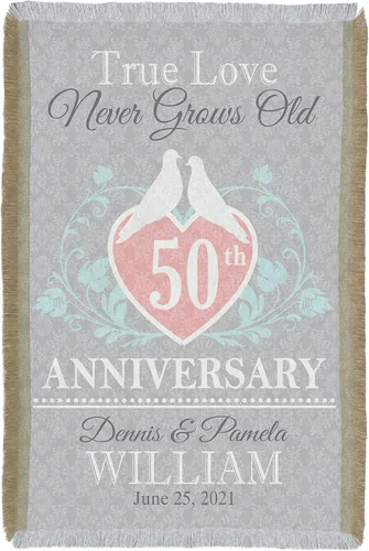 Miniatura 5 de Let's Make Memories Manta bordada para aniversario – Manta personalizada para parejas, decoración del hogar, fabricada en Estados Unidos, 50