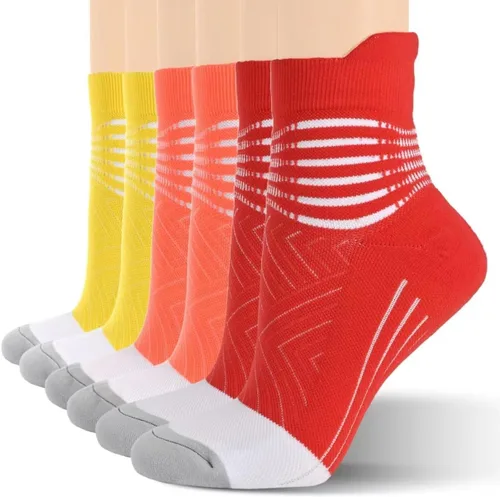 Miniatura 12 de Calcetines de compresión para el tobillo para mujer, con absorción Coolmax, deportivos y acolchados, alivio de la fascitis plantar, paquete de 2, 3
